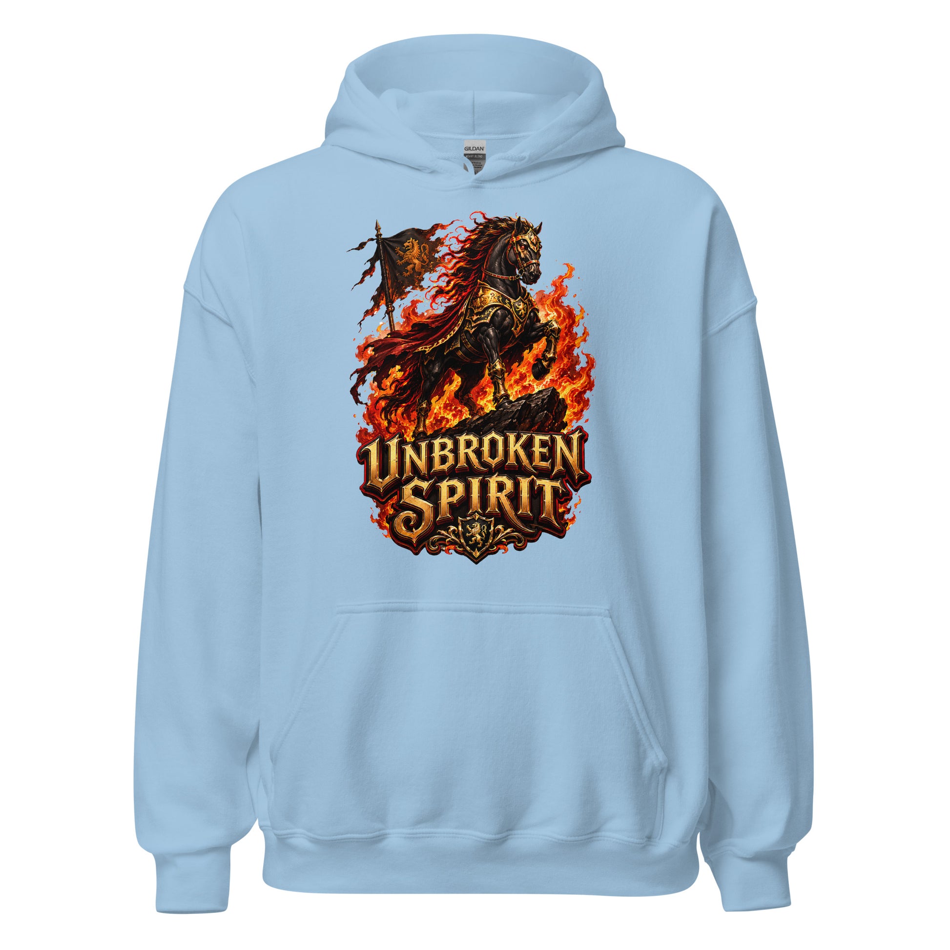 Unbroken Spirit Horse Heavyweight Unisex Hoodie – Ultimate Horse Lovers Edition by printfluence.net