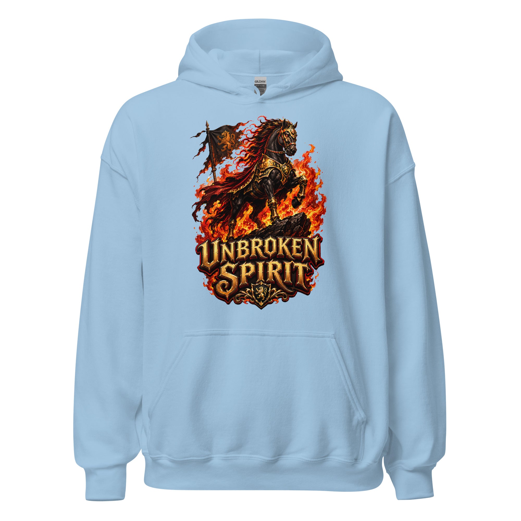 Unbroken Spirit Horse Heavyweight Unisex Hoodie – Ultimate Horse Lovers Edition by printfluence.net