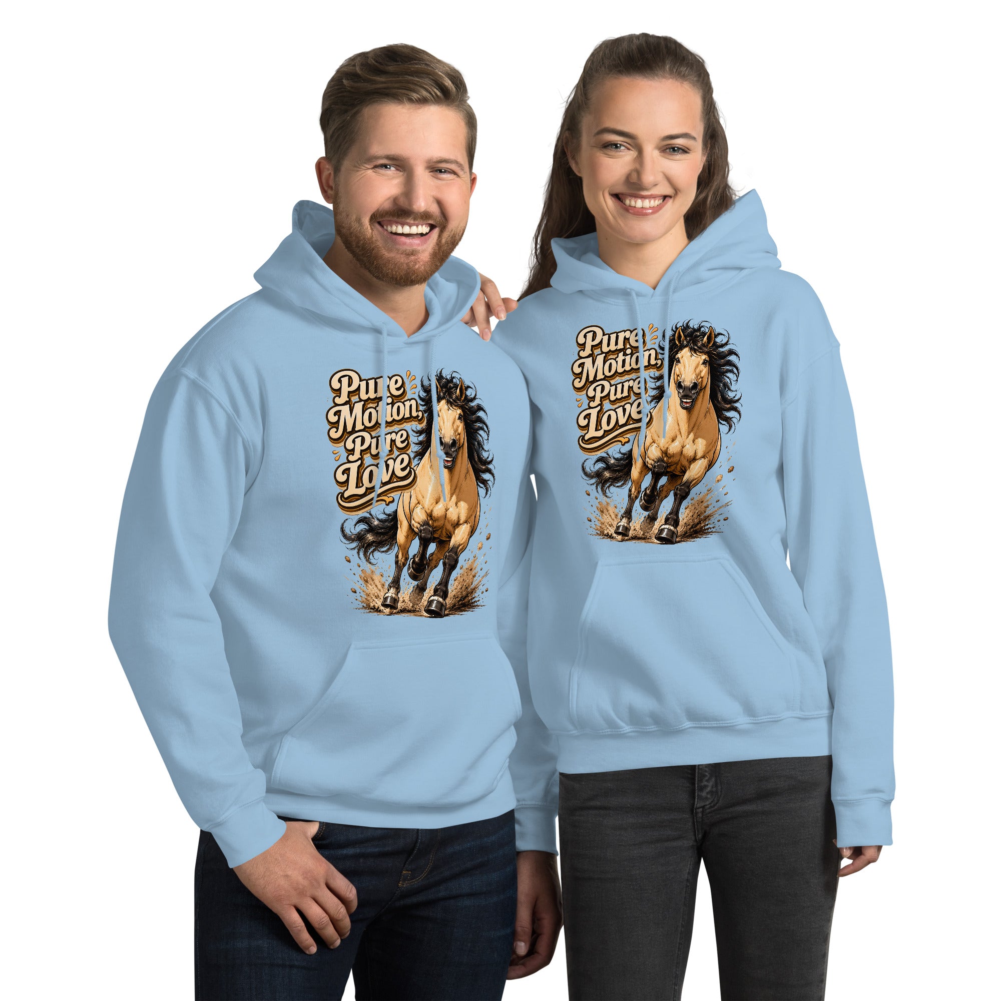 Pure Motion Pure Love Horse Hoodie | Premium Retro Equestrian Gift by printfluence.net