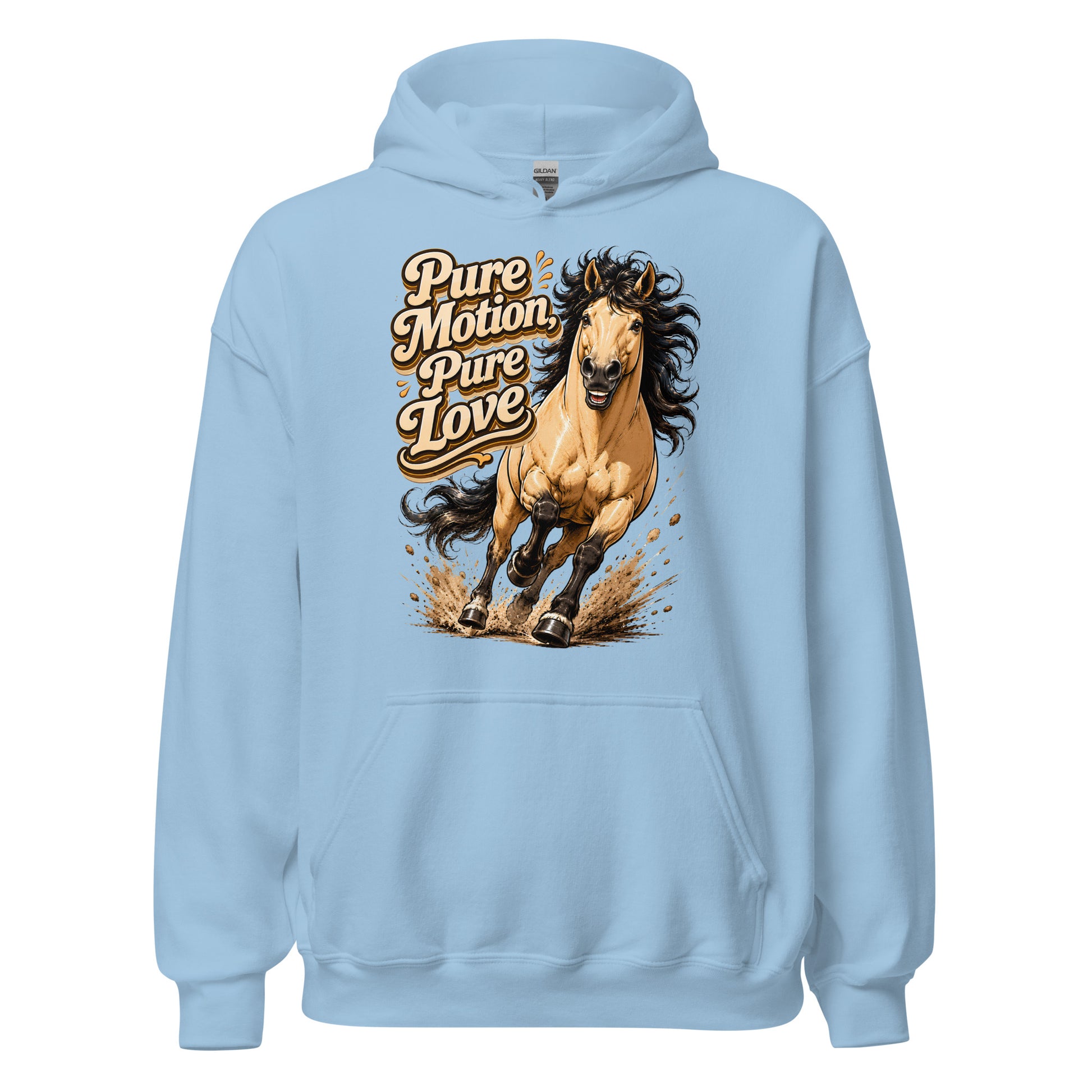 Pure Motion Pure Love Horse Hoodie | Premium Retro Equestrian Gift by printfluence.net