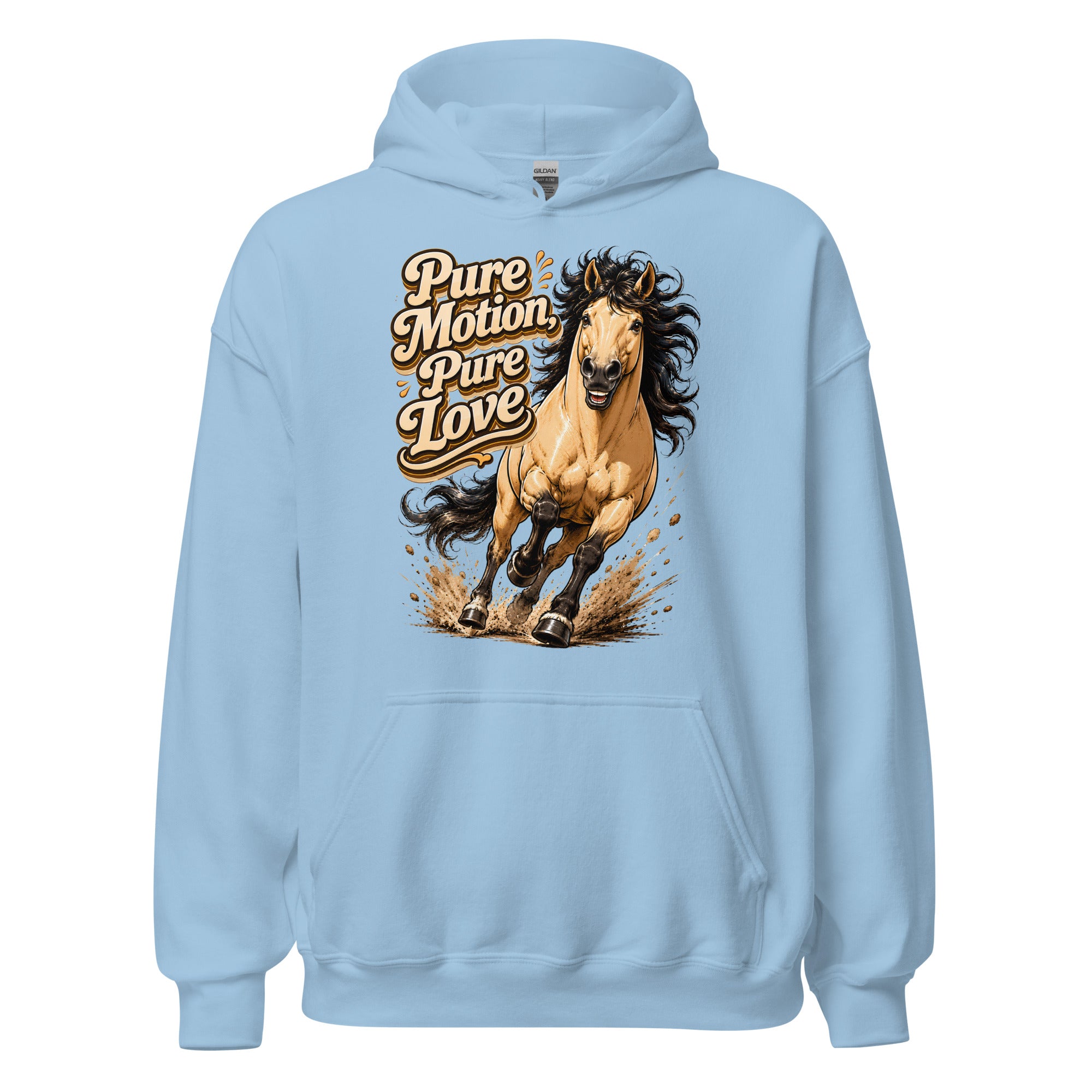 Pure Motion Pure Love Horse Hoodie | Premium Retro Equestrian Gift by printfluence.net