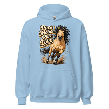 Pure Motion Pure Love Horse Hoodie | Premium Retro Equestrian Gift by printfluence.net