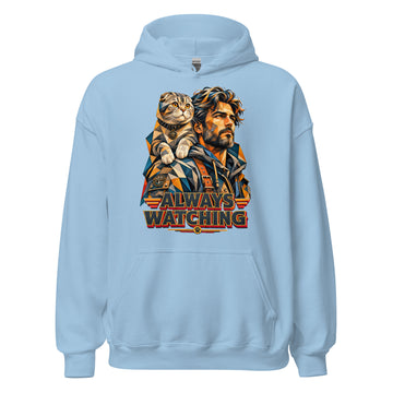 Cat Lovers Unisex Heavy Blend Hoodie – Scottish Fold "Always Watching" Geometric Cat Design by printfluence.net