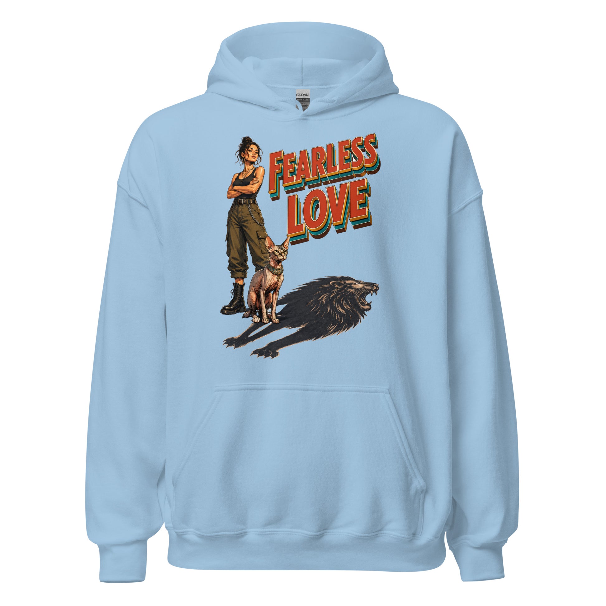 Cat Lovers Unisex Heavy Blend Hoodie "Fearless Love" by printfluence.net