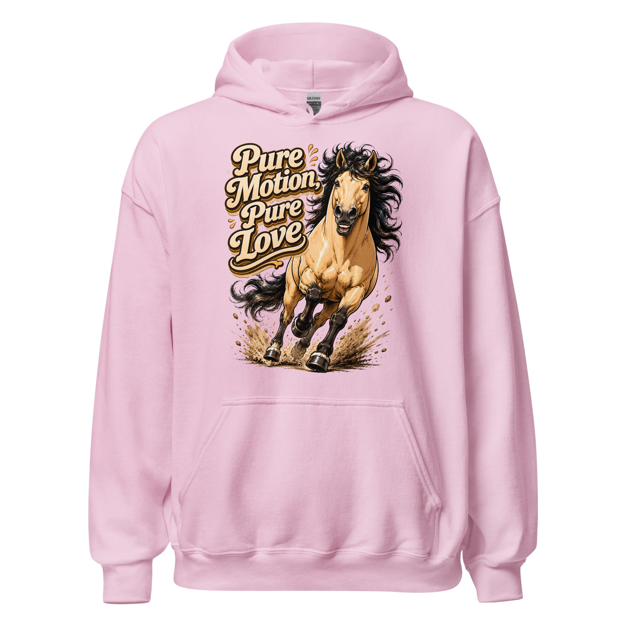 Pure Motion Pure Love Horse Hoodie | Premium Retro Equestrian Gift by printfluence.net