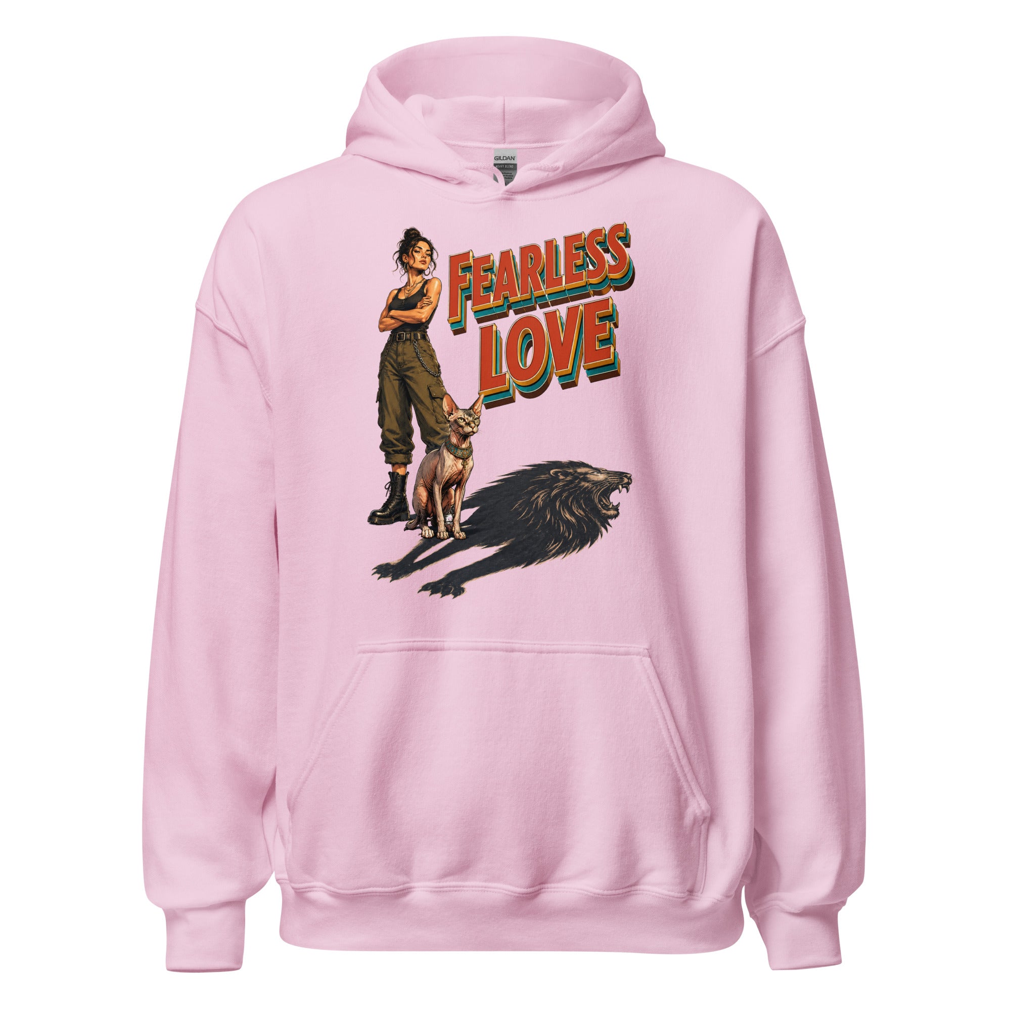 Cat Lovers Unisex Heavy Blend Hoodie "Fearless Love" by printfluence.net