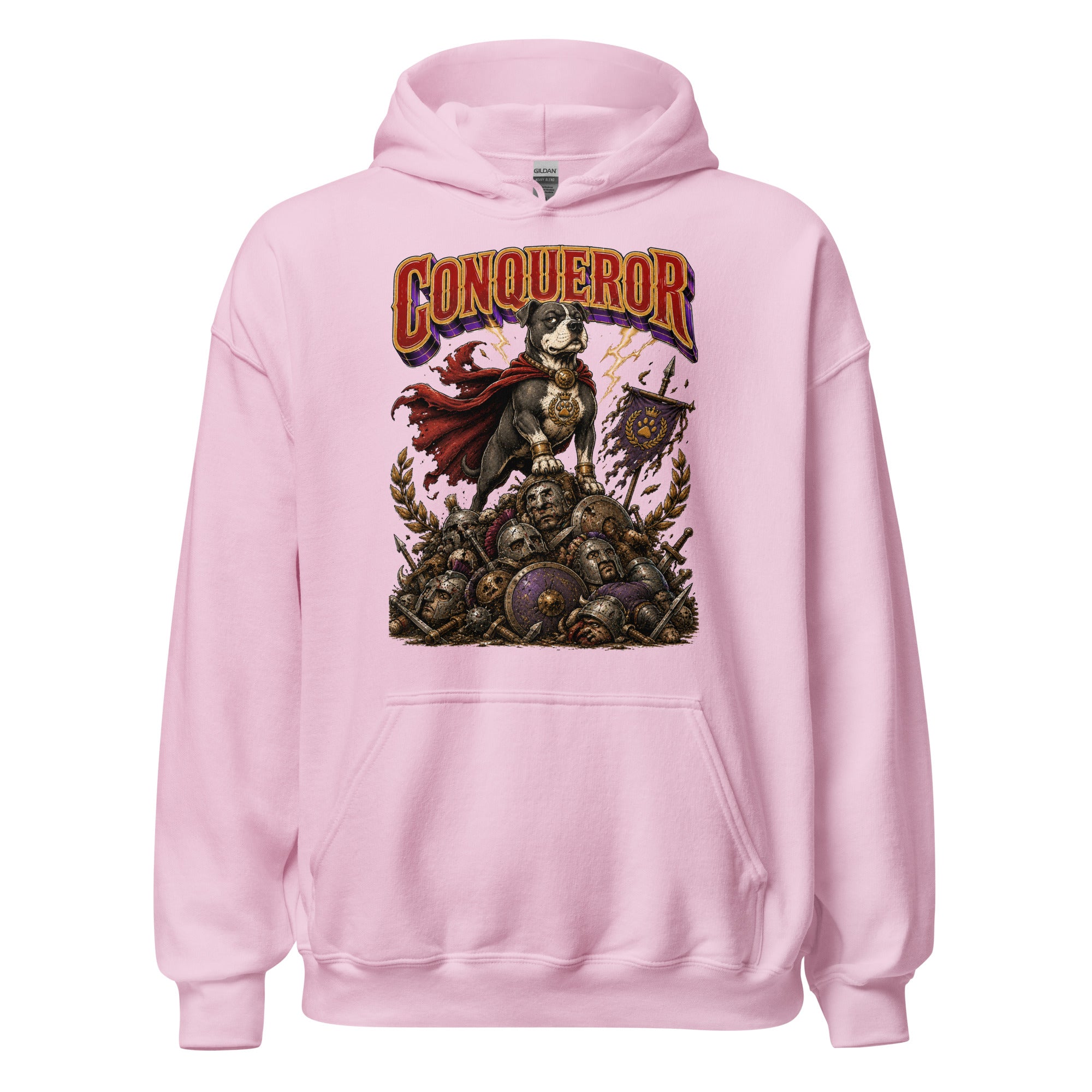 Pitbull Lovers | Unisex Heavy Blend Hoodie - Conqueror Warrior Dog by printfluence.net