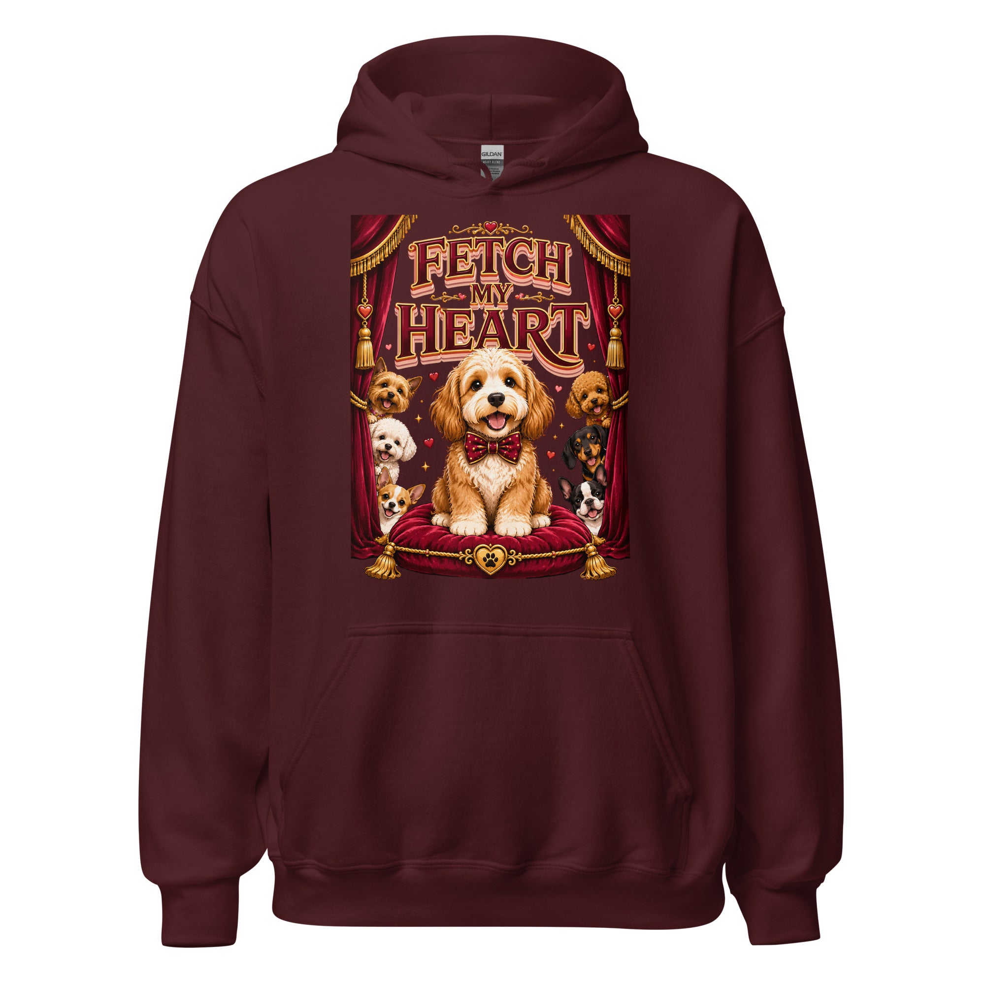 Elite Fetch My Heart - Premium Luxury Dog Lovers Vintage Hoodie by printfluence.net