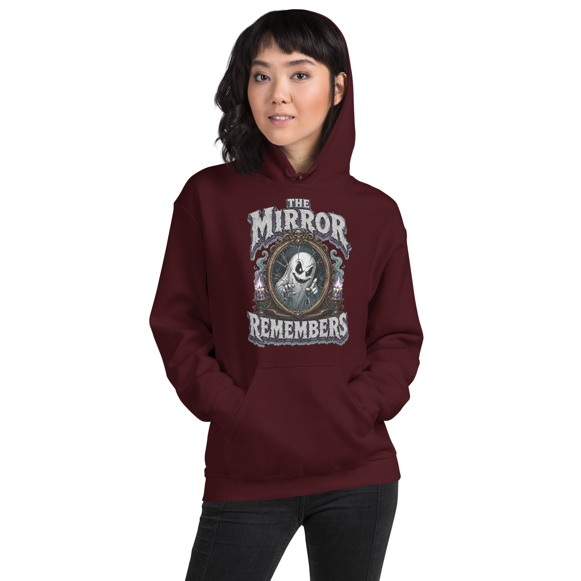 The Mirror Remembers Hoodie - Gothic Horror & Mystery Pullover by printfluence.net