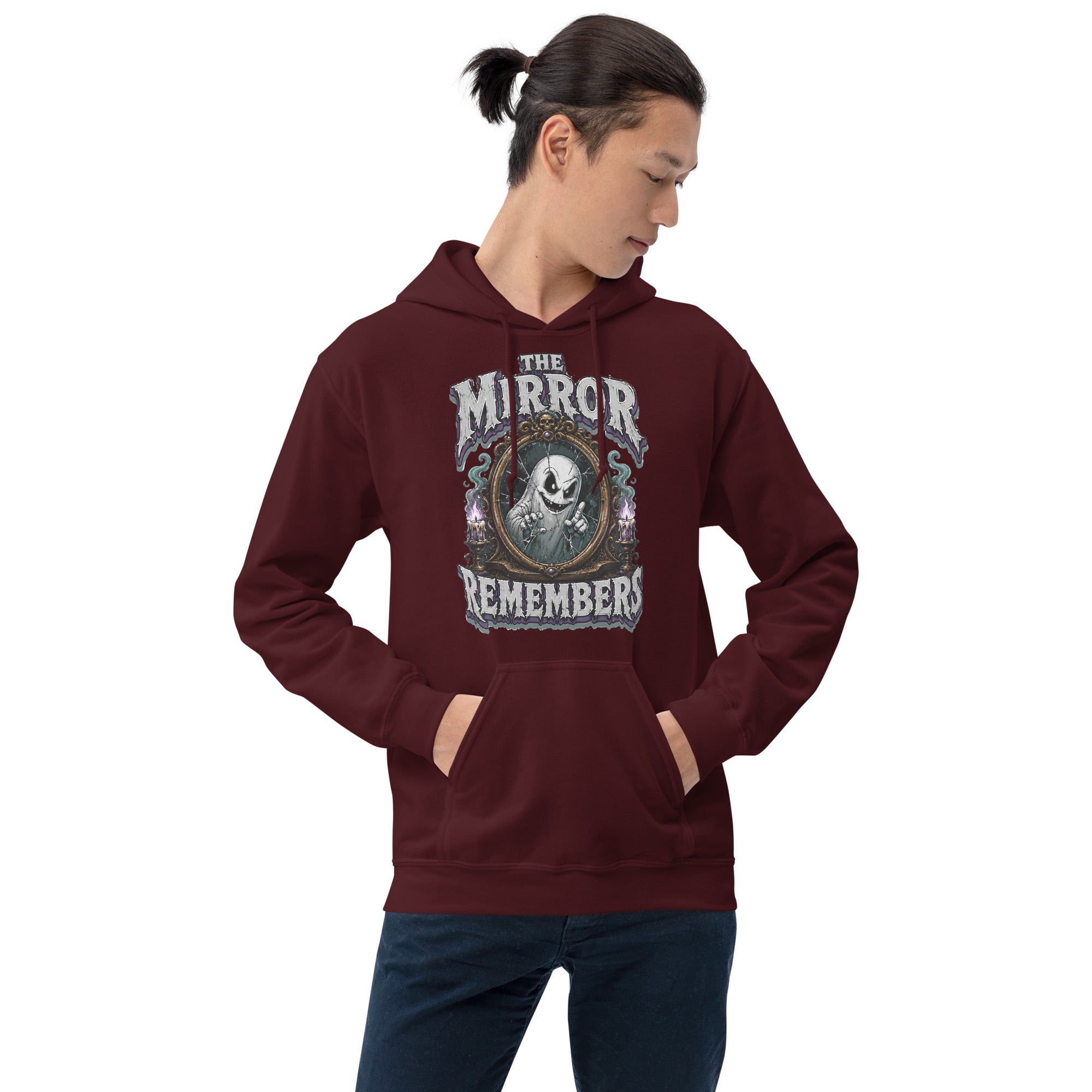 The Mirror Remembers Hoodie - Gothic Horror & Mystery Pullover by printfluence.net