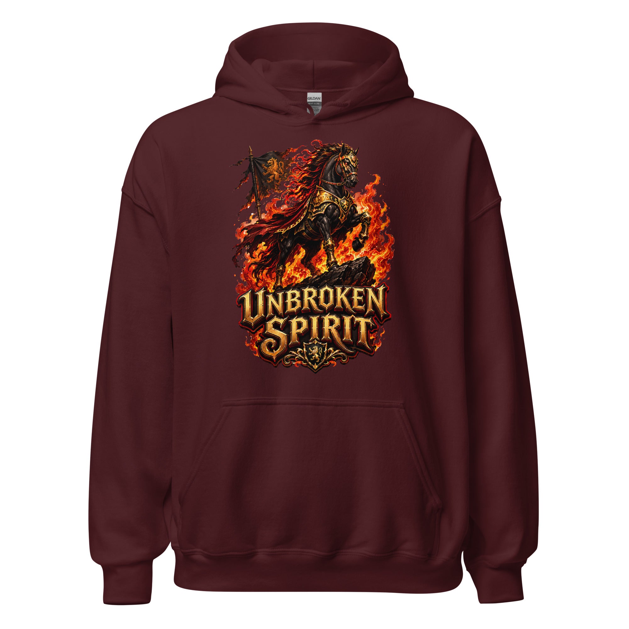 Unbroken Spirit Horse Heavyweight Unisex Hoodie – Ultimate Horse Lovers Edition by printfluence.net