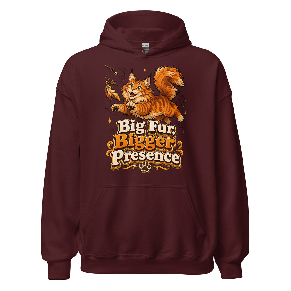 Big Fur Bigger Presence Cat Lovers Unisex Hoodie by printfluence.net