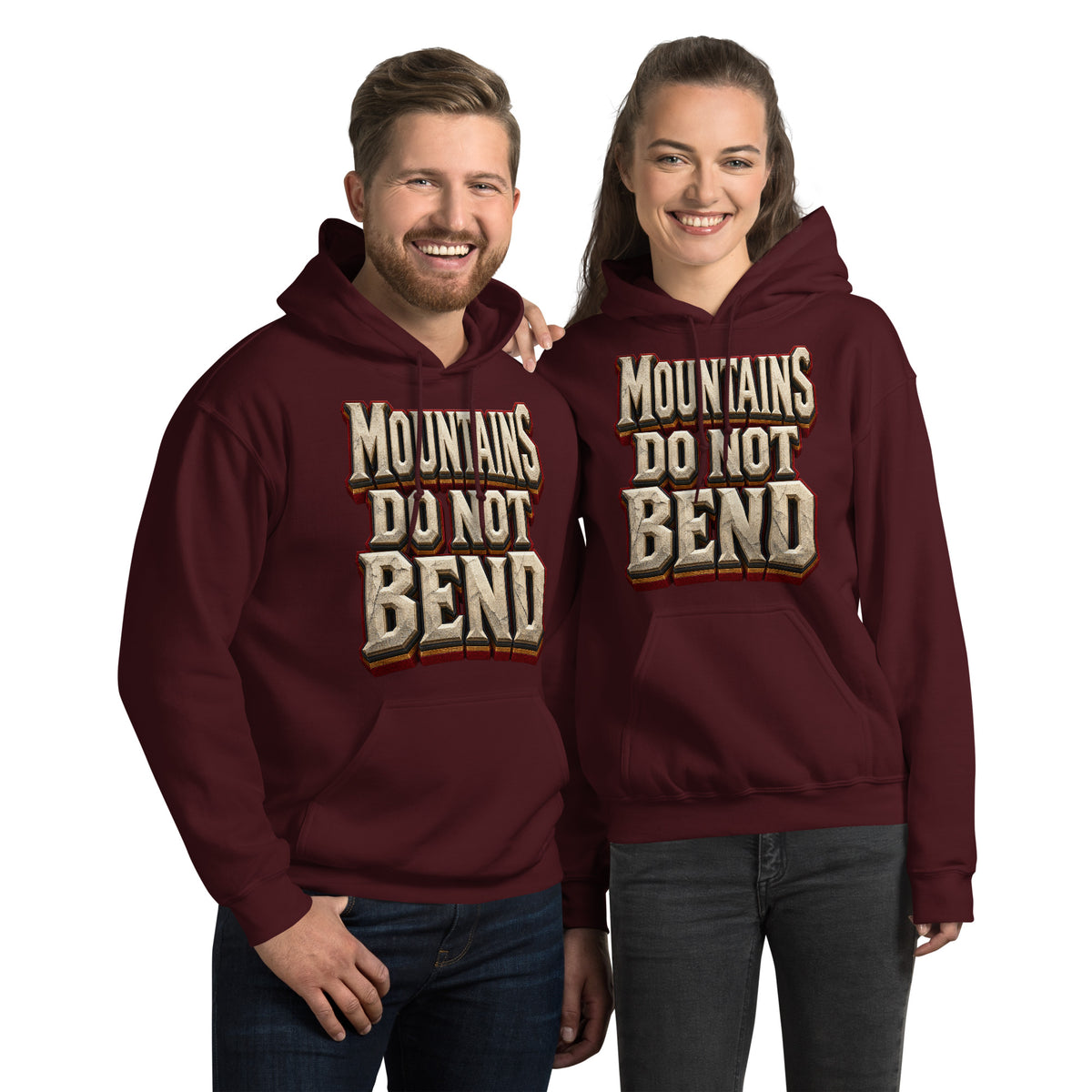 Inspirational Quotes Lovers | Unisex Heavy Blend Hoodie — MOUNTAINS DO NOT BEND by printfluence