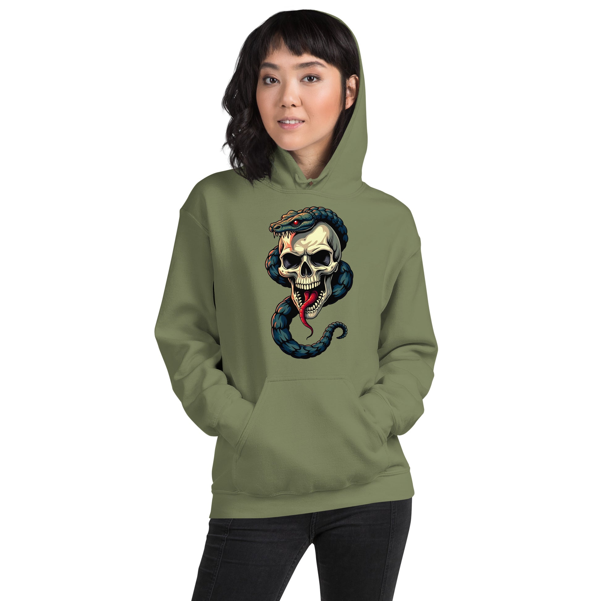 Unisex Hoodie - Elite Serpent Skull Hoodie – Power for Elite Achievers by printfluence.net