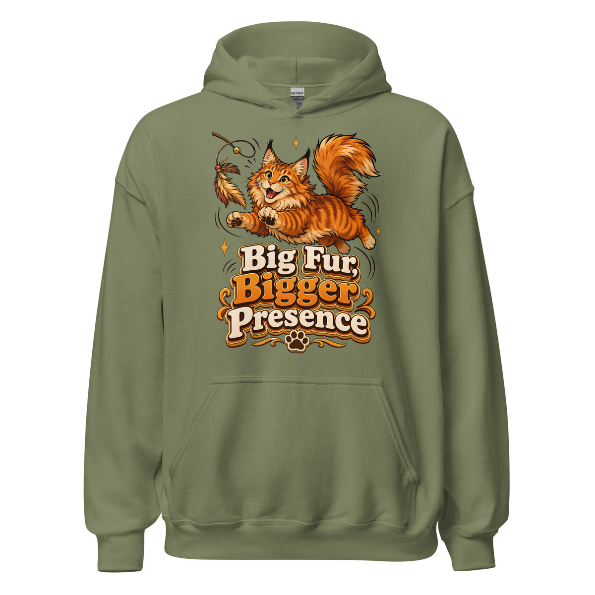 Big Fur Bigger Presence Cat Lovers Unisex Hoodie by printfluence.net