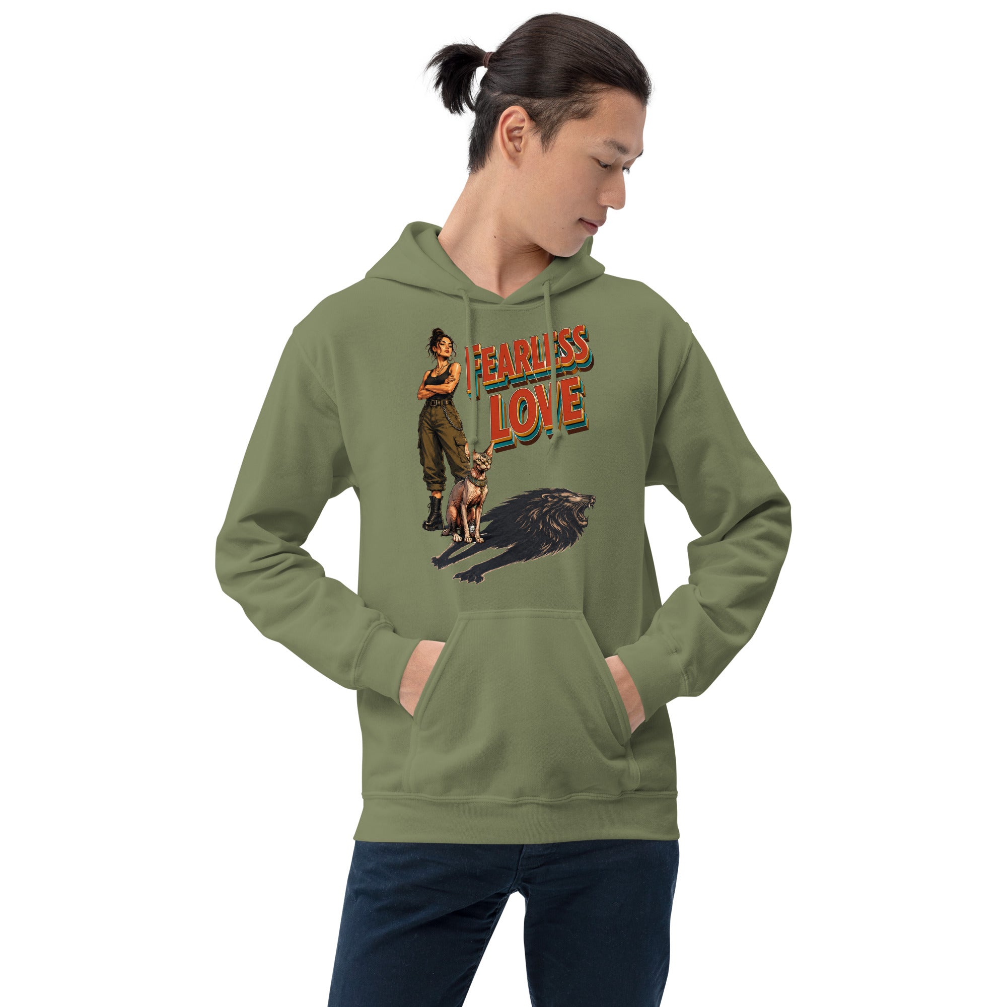 Cat Lovers Unisex Heavy Blend Hoodie "Fearless Love" by printfluence.net