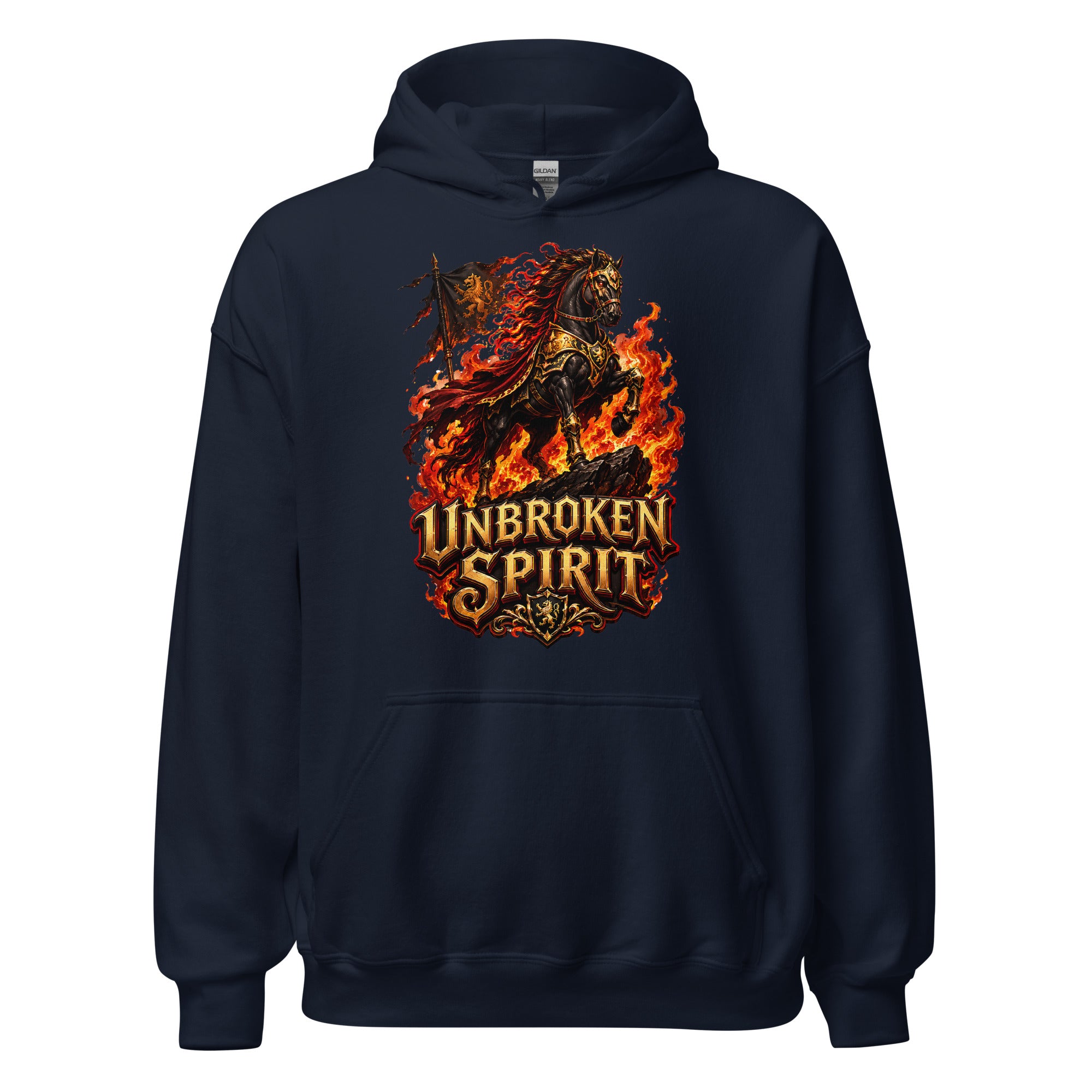 Unbroken Spirit Horse Heavyweight Unisex Hoodie – Ultimate Horse Lovers Edition by printfluence.net