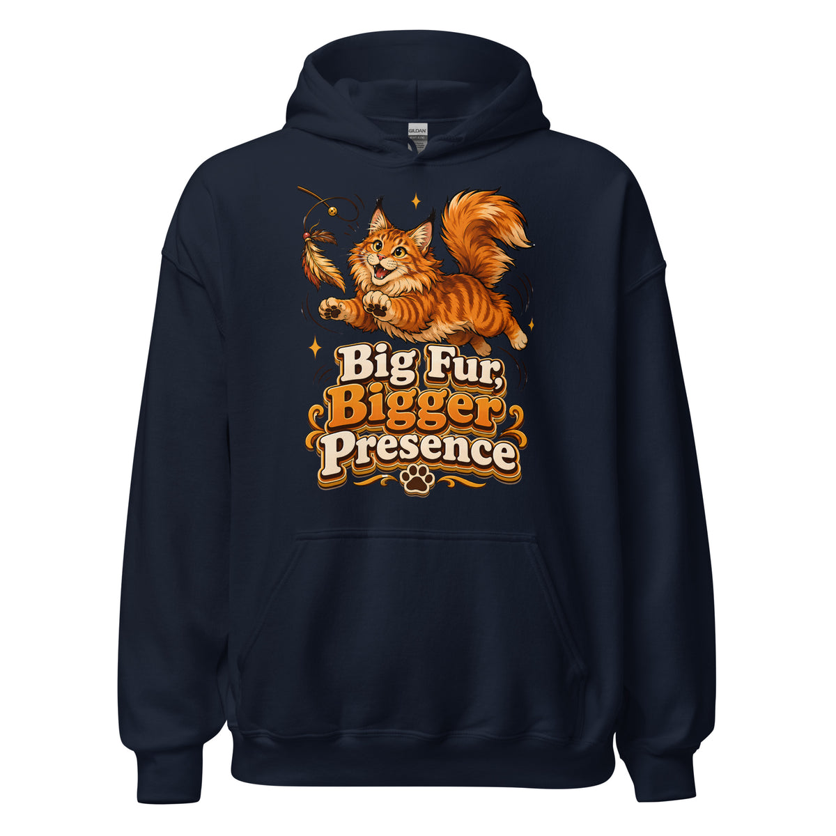 Big Fur Bigger Presence Cat Lovers Unisex Hoodie by printfluence.net