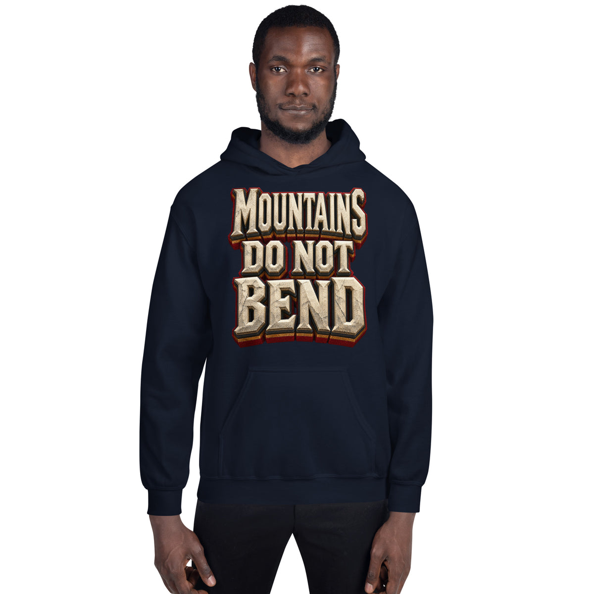Inspirational Quotes Lovers | Unisex Heavy Blend Hoodie — MOUNTAINS DO NOT BEND by printfluence