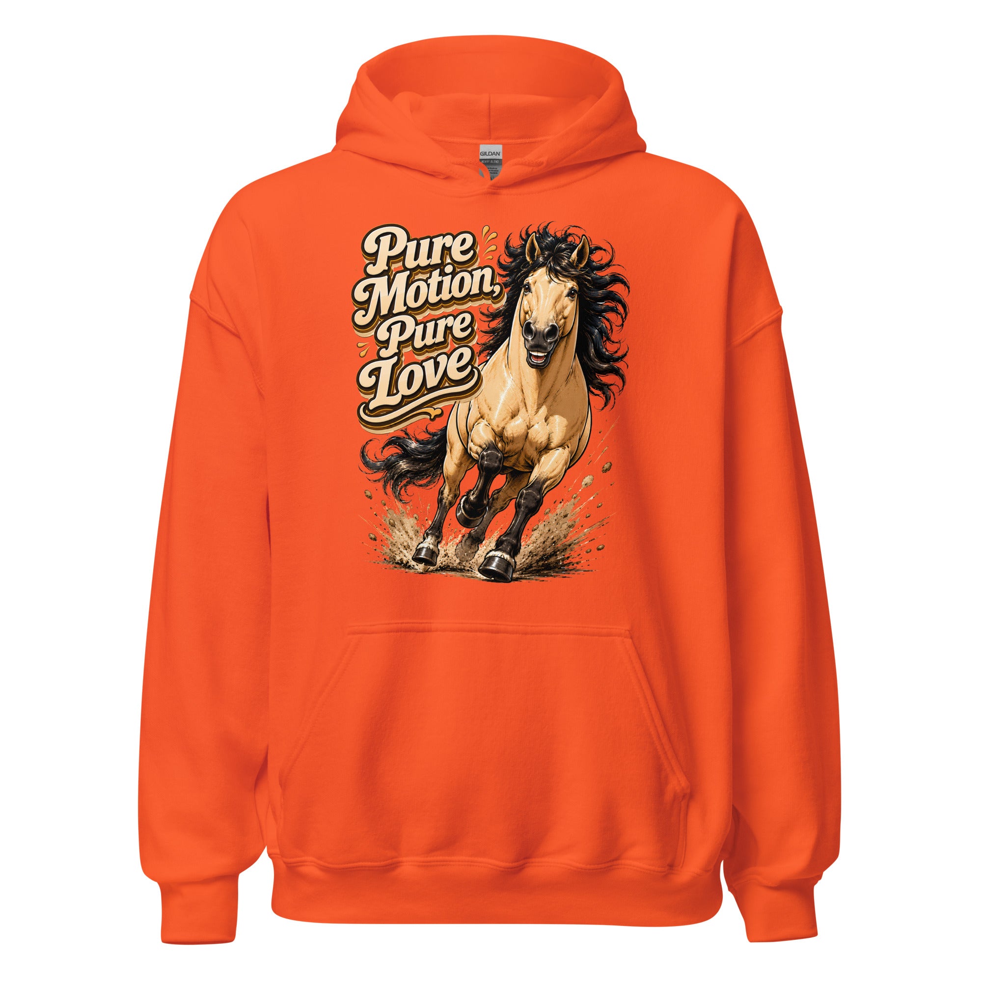 Pure Motion Pure Love Horse Hoodie | Premium Retro Equestrian Gift by printfluence.net