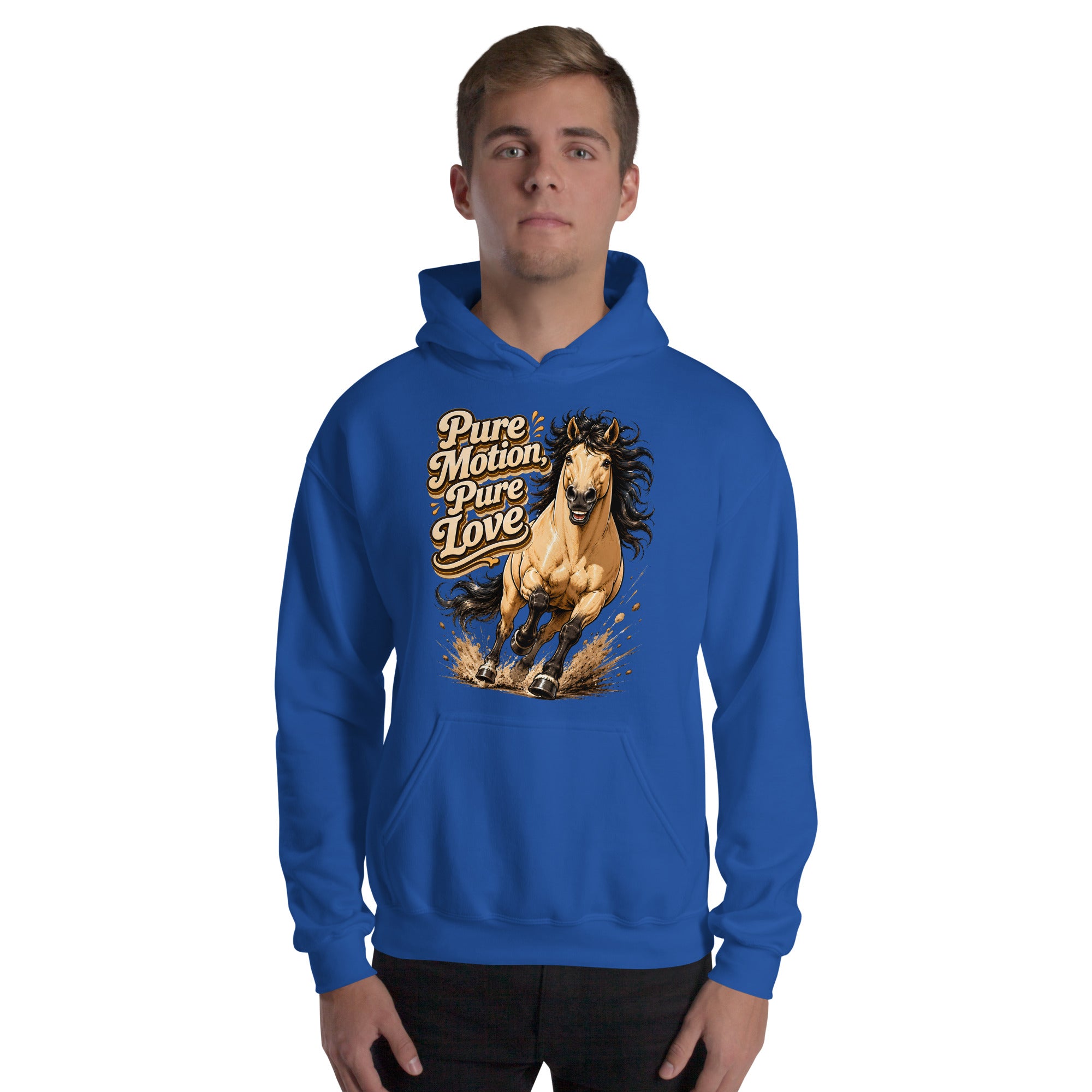 Pure Motion Pure Love Horse Hoodie | Premium Retro Equestrian Gift by printfluence.net