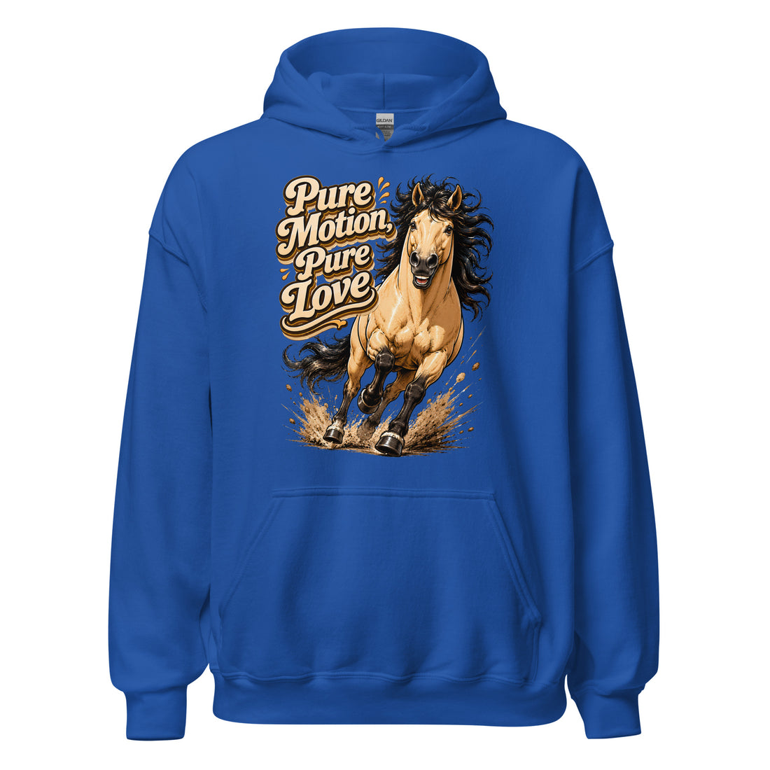 Pure Motion Pure Love Horse Hoodie | Premium Retro Equestrian Gift by printfluence.net