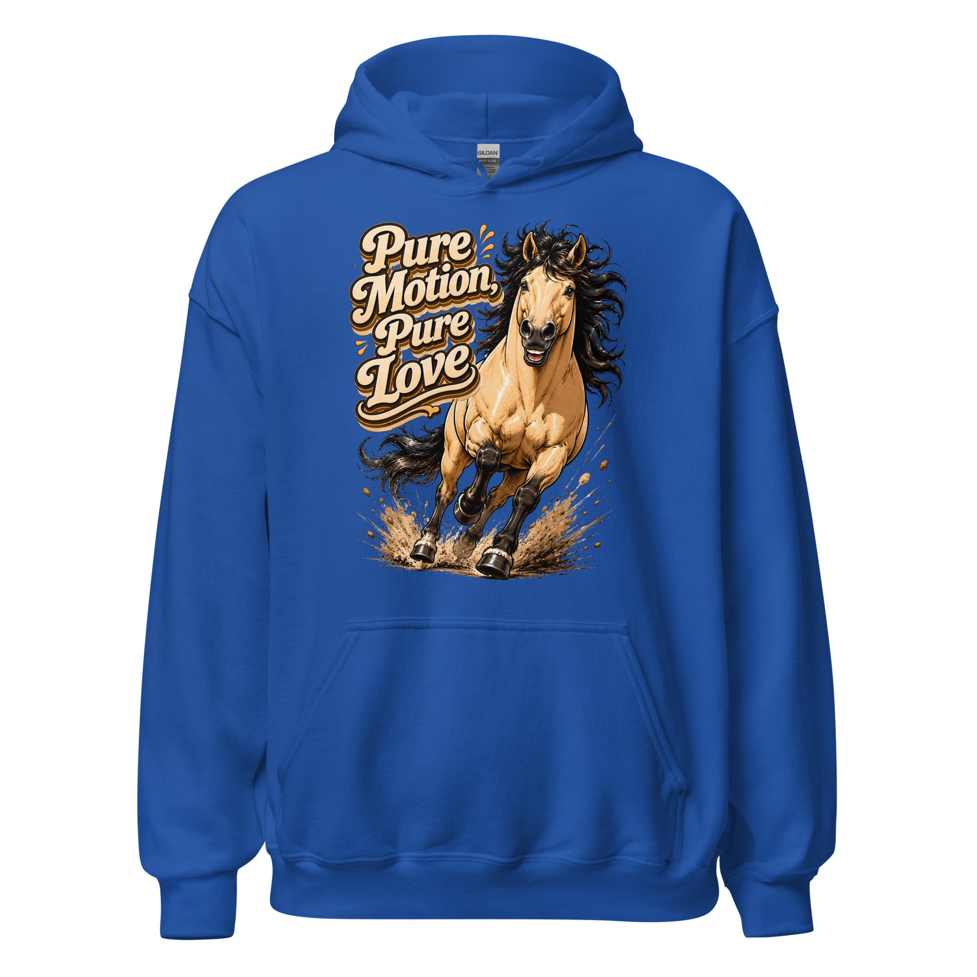 Pure Motion Pure Love Horse Hoodie | Premium Retro Equestrian Gift by printfluence.net