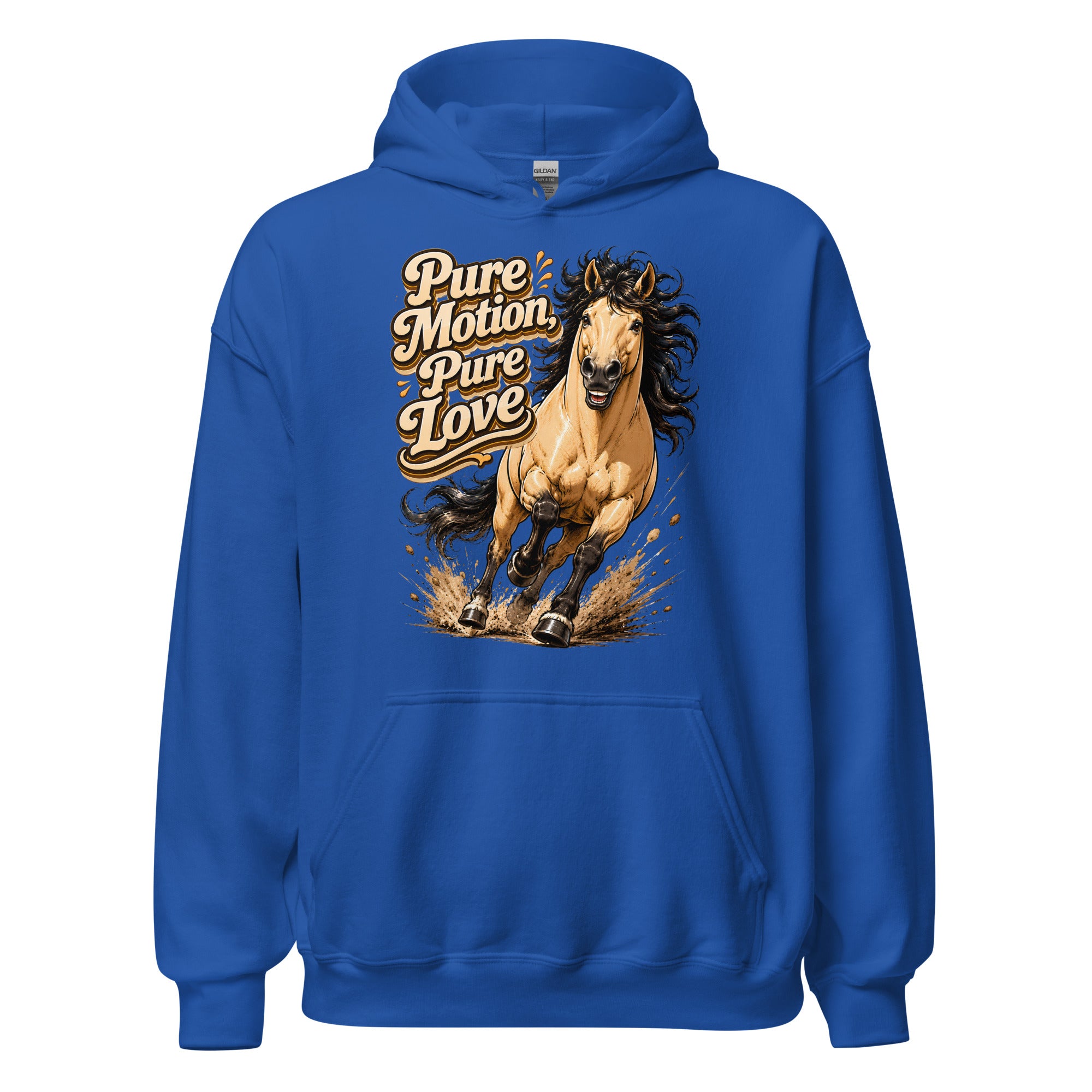 Pure Motion Pure Love Horse Hoodie | Premium Retro Equestrian Gift by printfluence.net