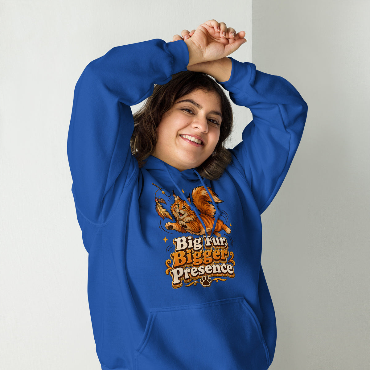 Big Fur Bigger Presence Cat Lovers Unisex Hoodie by printfluence.net