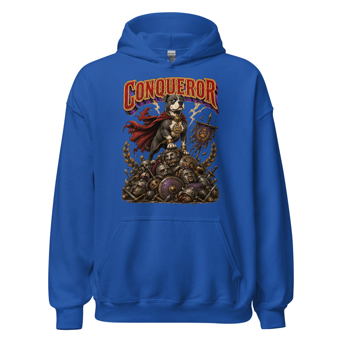 Pitbull Lovers | Unisex Heavy Blend Hoodie - Conqueror Warrior Dog by printfluence.net