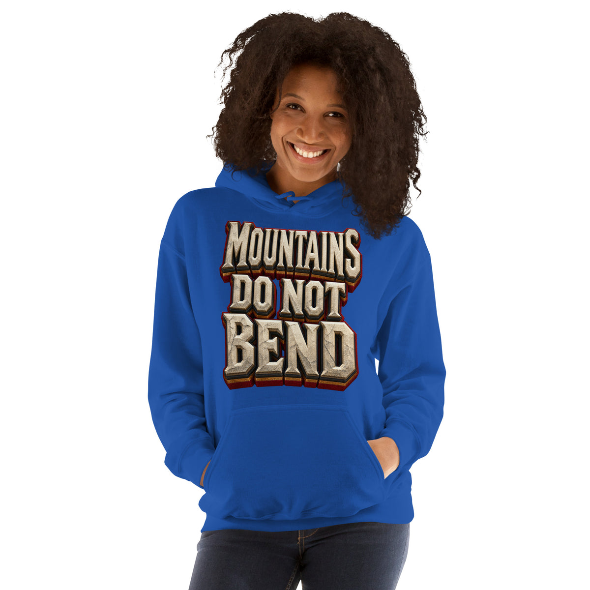 Inspirational Quotes Lovers | Unisex Heavy Blend Hoodie — MOUNTAINS DO NOT BEND by printfluence