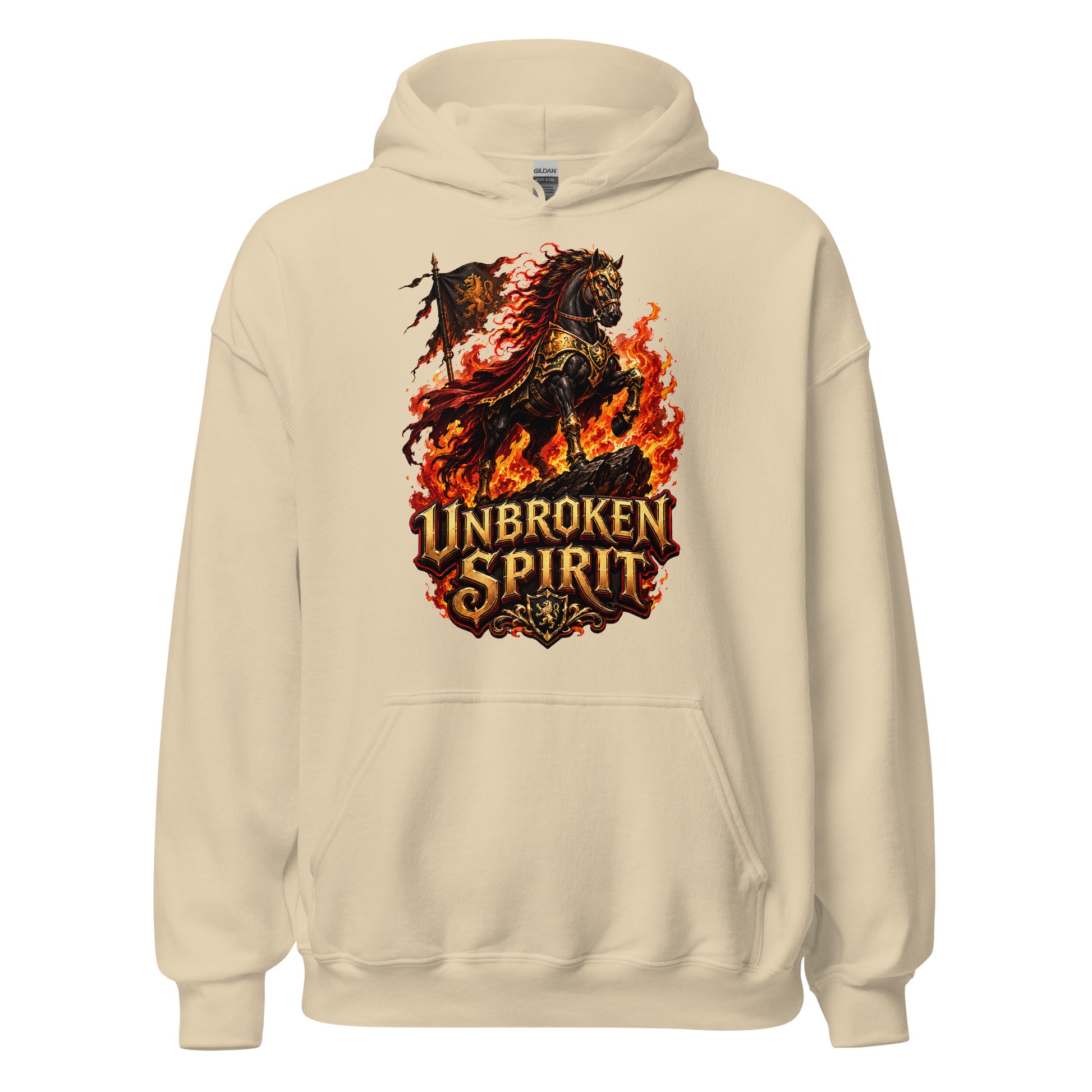 Unbroken Spirit Horse Heavyweight Unisex Hoodie – Ultimate Horse Lovers Edition by printfluence.net