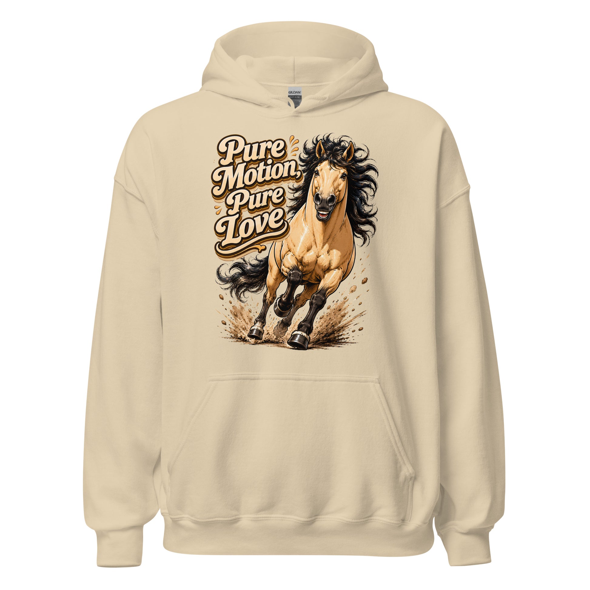 Pure Motion Pure Love Horse Hoodie | Premium Retro Equestrian Gift by printfluence.net