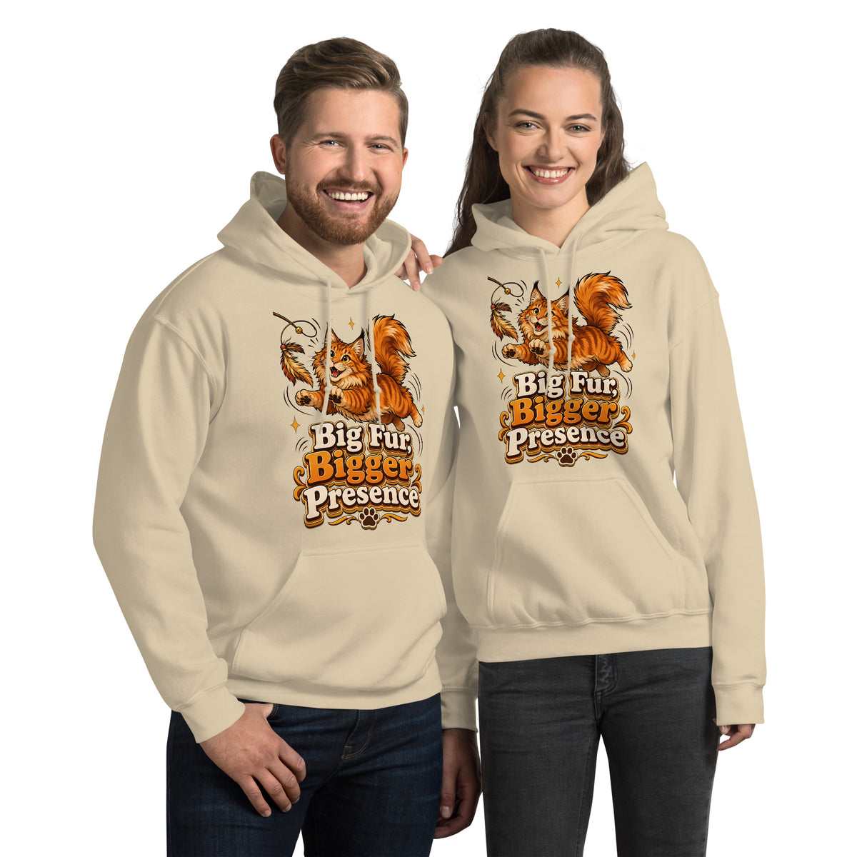 Big Fur Bigger Presence Cat Lovers Unisex Hoodie by printfluence.net