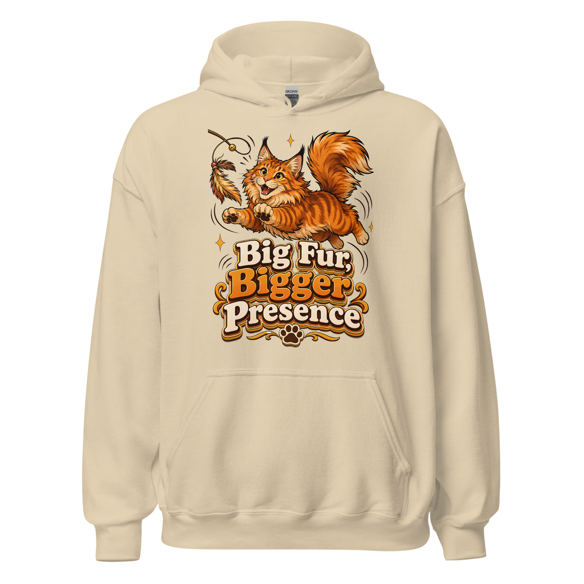Big Fur Bigger Presence Cat Lovers Unisex Hoodie by printfluence.net