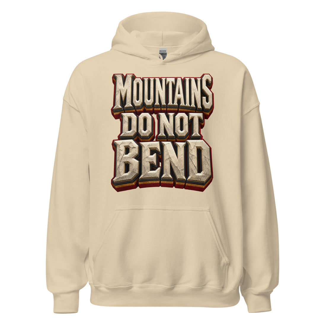 Inspirational Quotes Lovers | Unisex Heavy Blend Hoodie — MOUNTAINS DO NOT BEND by printfluence