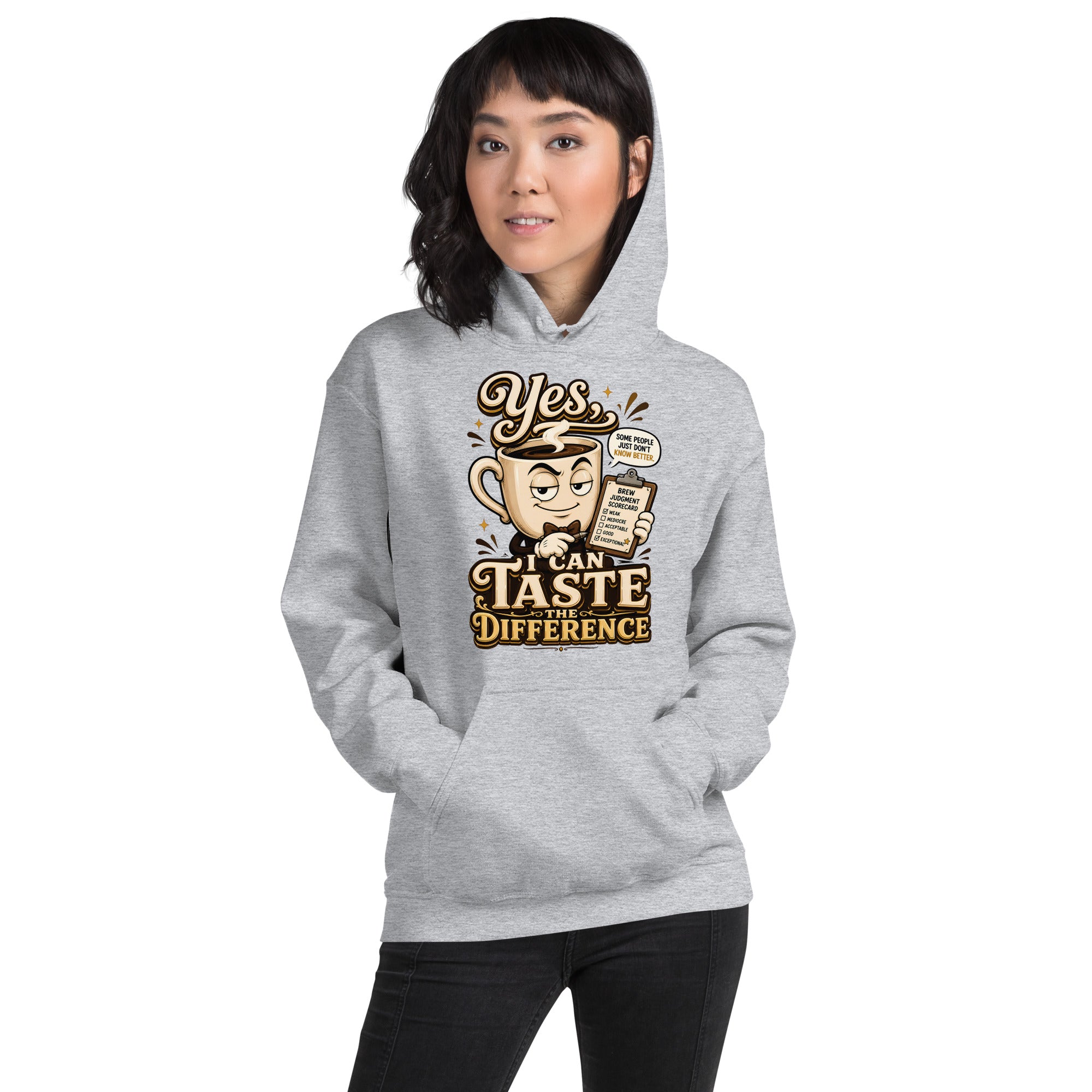 Coffee Lovers Unisex Classic Hoodie - Yes, I Can Taste The Difference! by printfluence.net