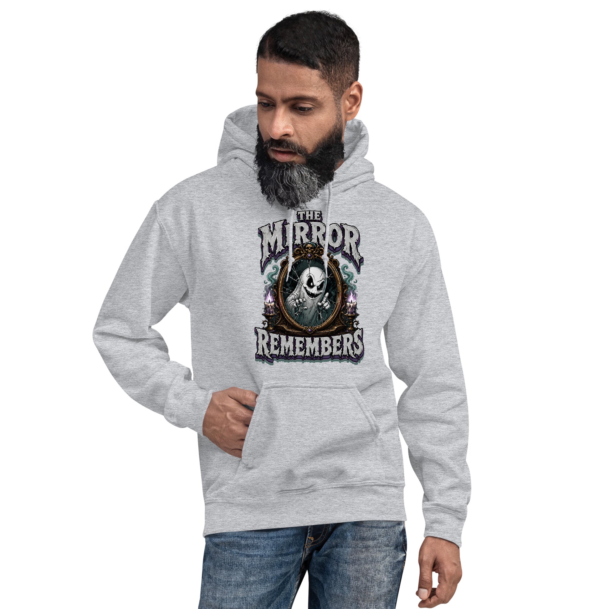The Mirror Remembers Hoodie - Gothic Horror & Mystery Pullover by printfluence.net