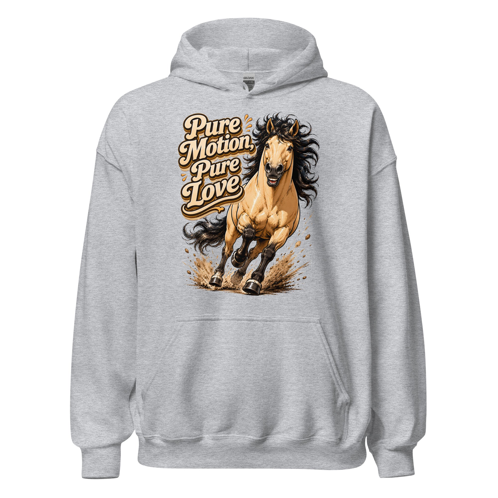 Pure Motion Pure Love Horse Hoodie | Premium Retro Equestrian Gift by printfluence.net