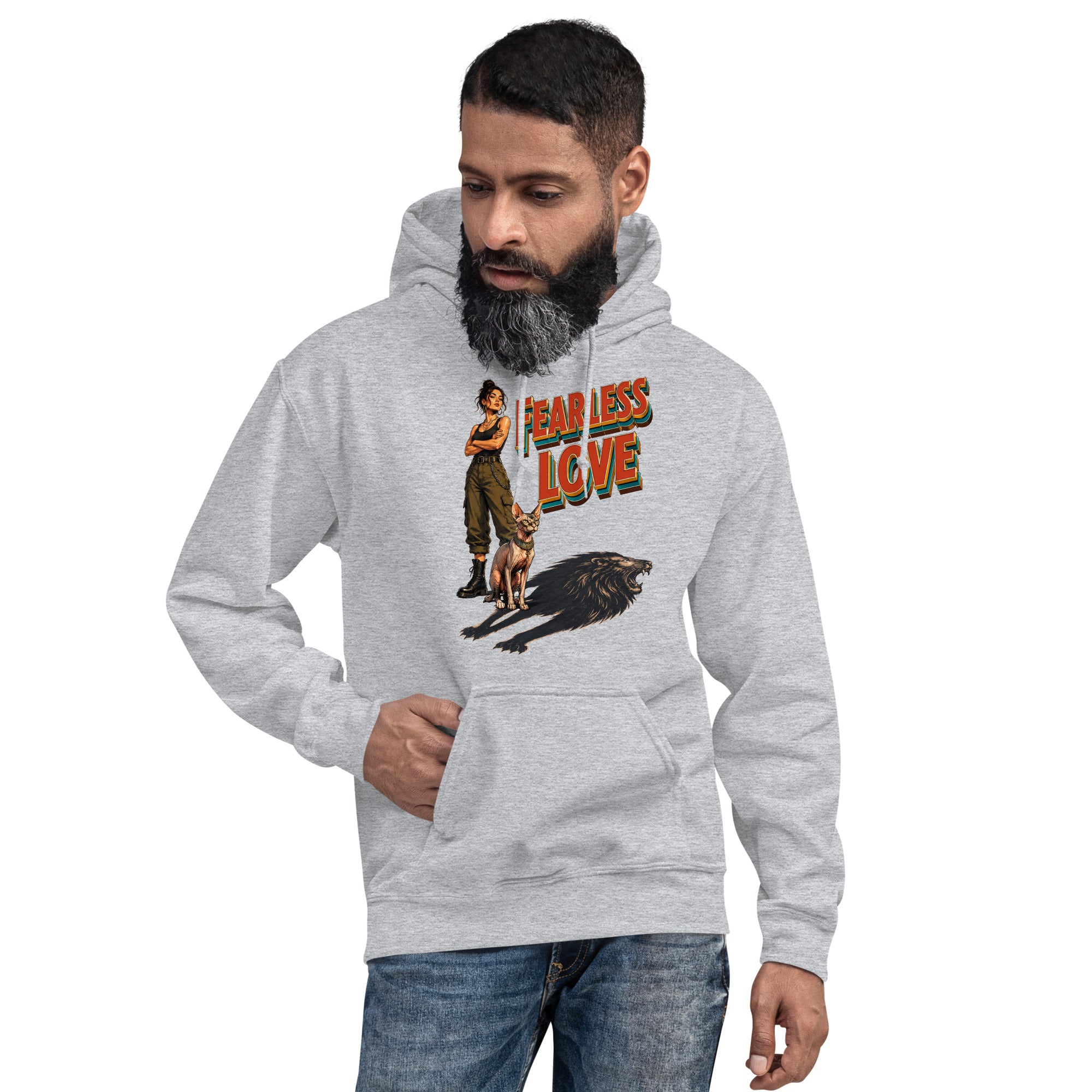 Cat Lovers Unisex Heavy Blend Hoodie "Fearless Love" by printfluence.net