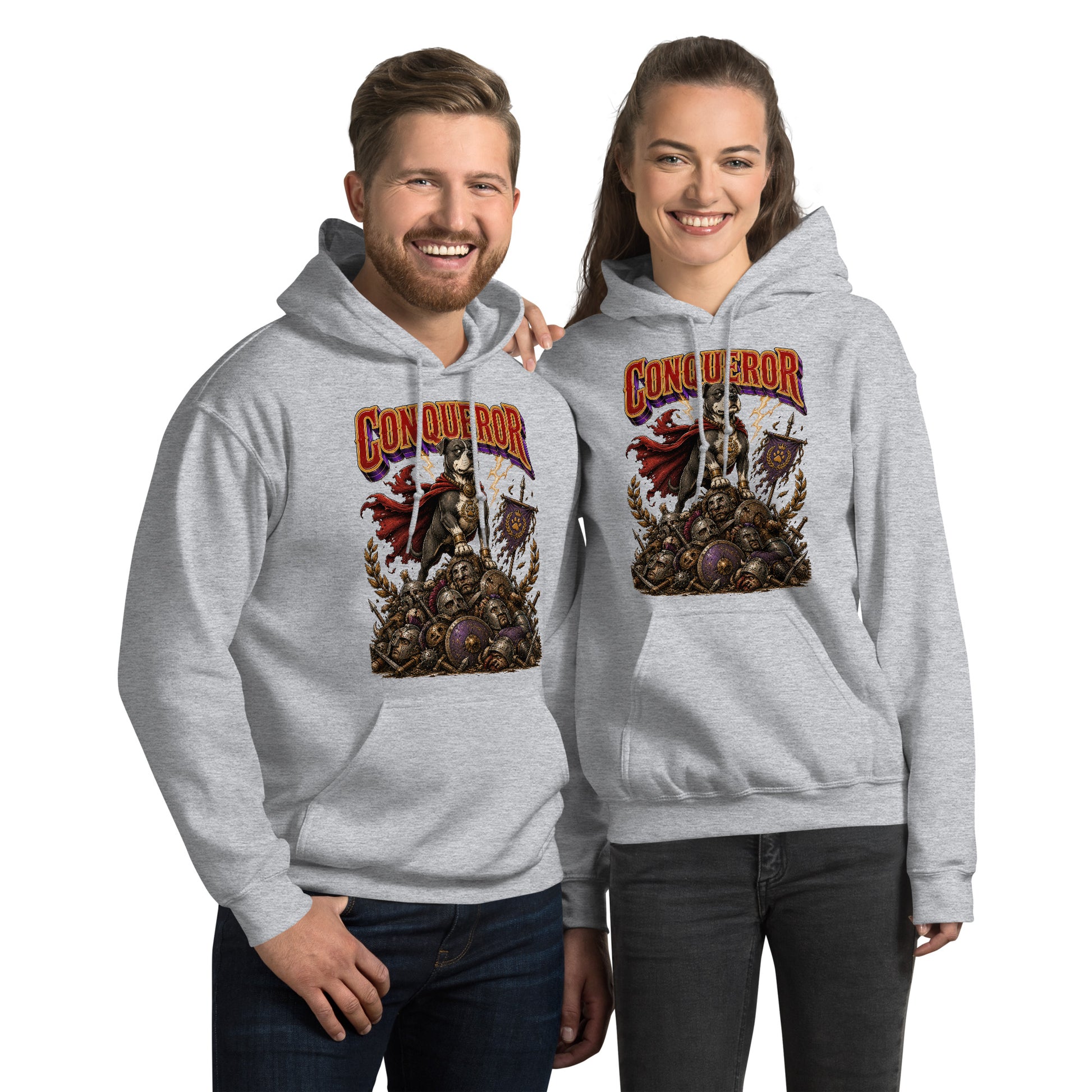 Pitbull Lovers | Unisex Heavy Blend Hoodie - Conqueror Warrior Dog by printfluence.net