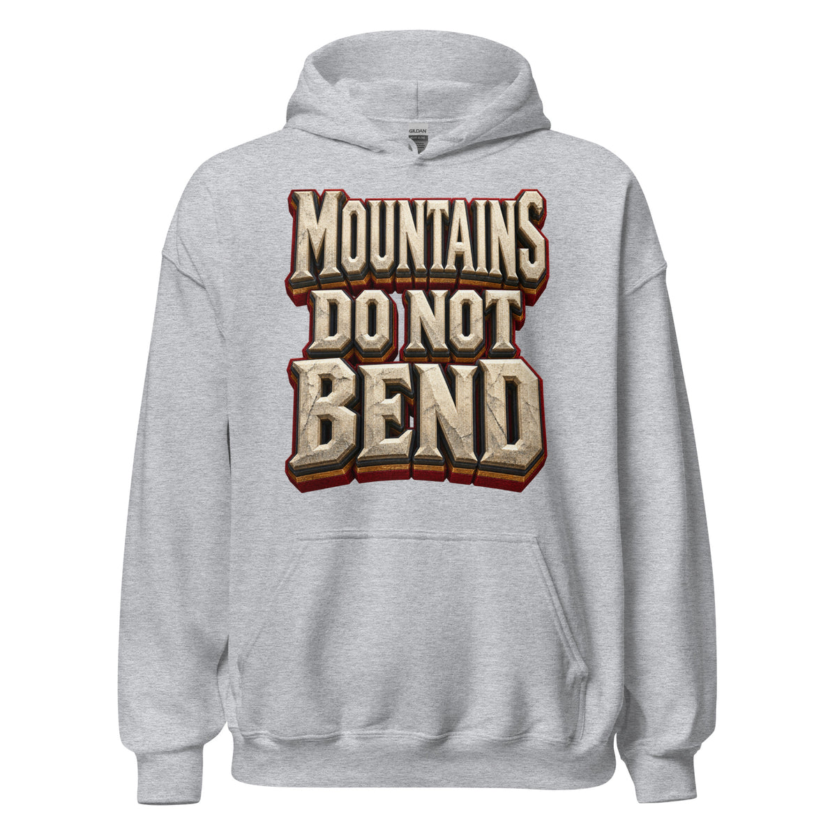 Inspirational Quotes Lovers | Unisex Heavy Blend Hoodie — MOUNTAINS DO NOT BEND by printfluence