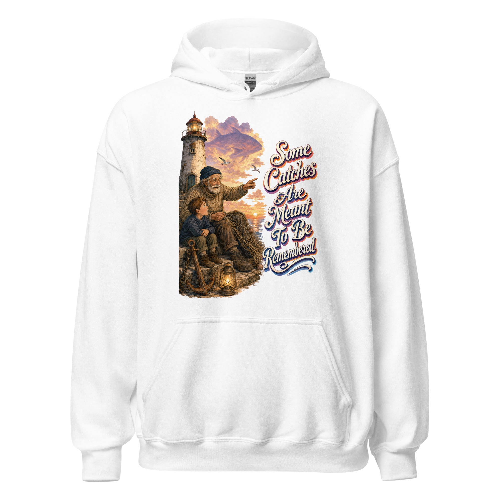 Fishing Lovers | Unisex Heavy Blend Hoodie — Some Catches Are Meant To Be Remembered by printfluence