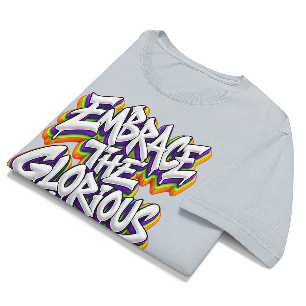 Inspirational Quotes Lovers | Unisex Heavyweight Garment Dye Tee — EMBRACE THE GLORIOUS MESS by printfluence