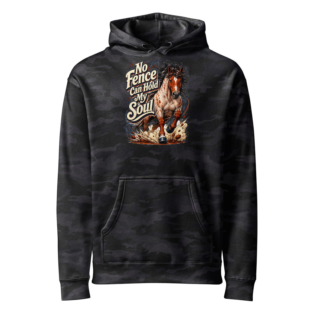 No Fence Can Hold My Soul Heavyweight Hooded Sweatshirt – Ultimate Horse Lovers Edition by printfluence.net