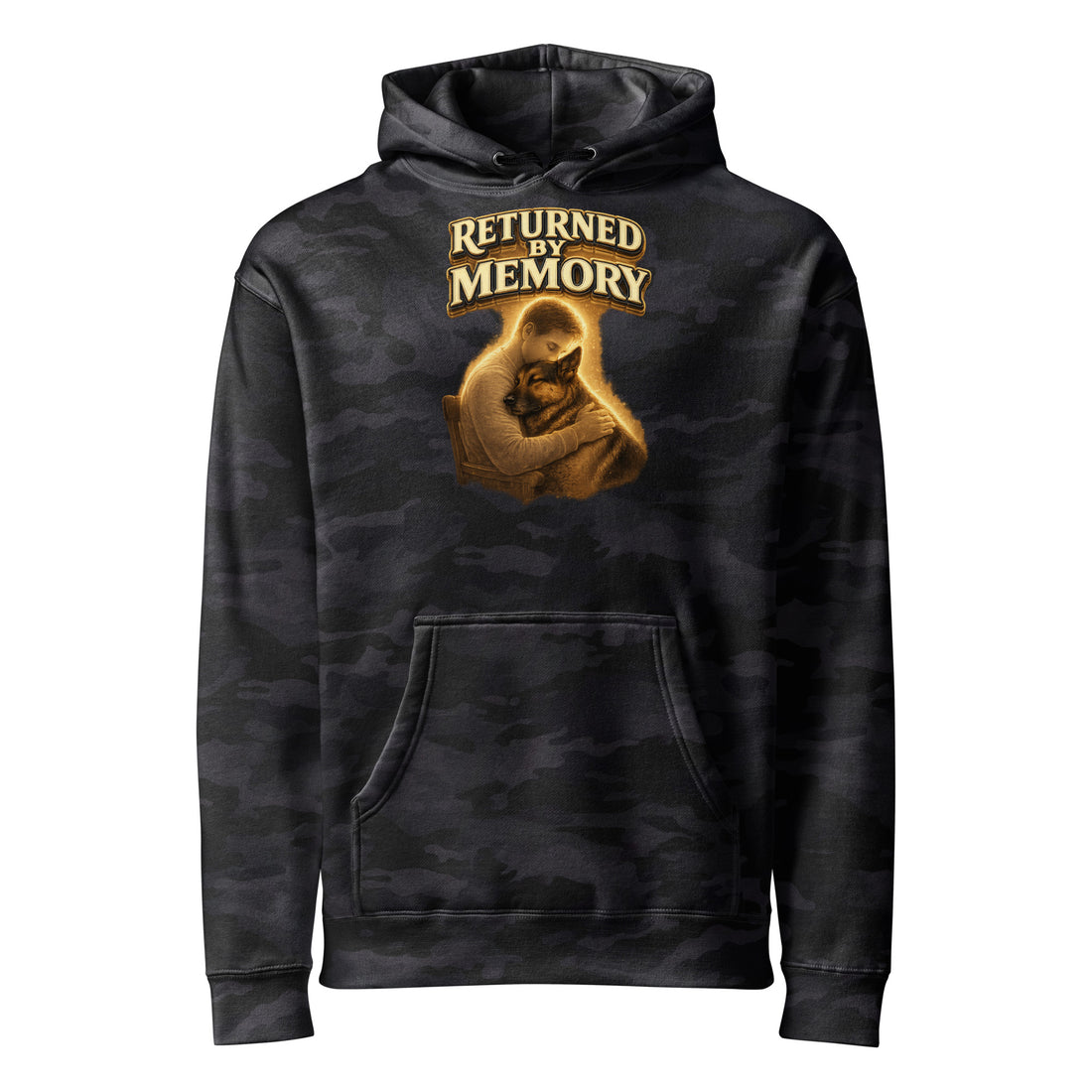 German Shepherd Returned by Memory Heavyweight Hooded Sweatshirt by printfluence.net