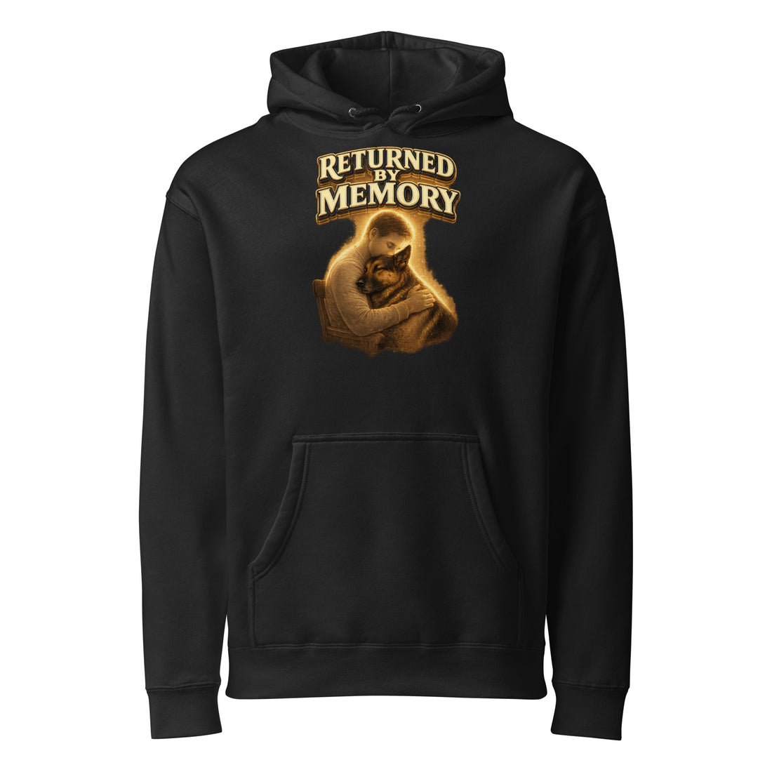 German Shepherd Returned by Memory Heavyweight Hooded Sweatshirt by printfluence.net