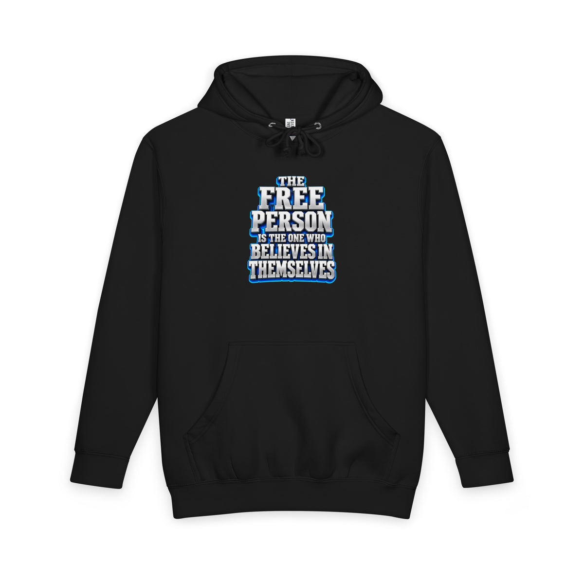 Inspirational Quotes Lovers | Unisex Heavyweight Pullover Hoodie — THE FREE PERSON IS THE ONE WHO BELIEVES IN THEMSELVES by printfluence