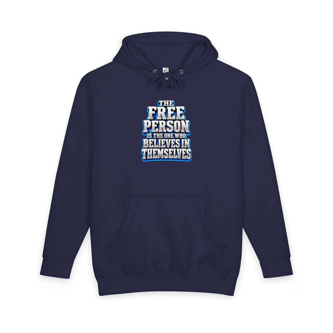 Inspirational Quotes Lovers | Unisex Heavyweight Pullover Hoodie — THE FREE PERSON IS THE ONE WHO BELIEVES IN THEMSELVES by printfluence
