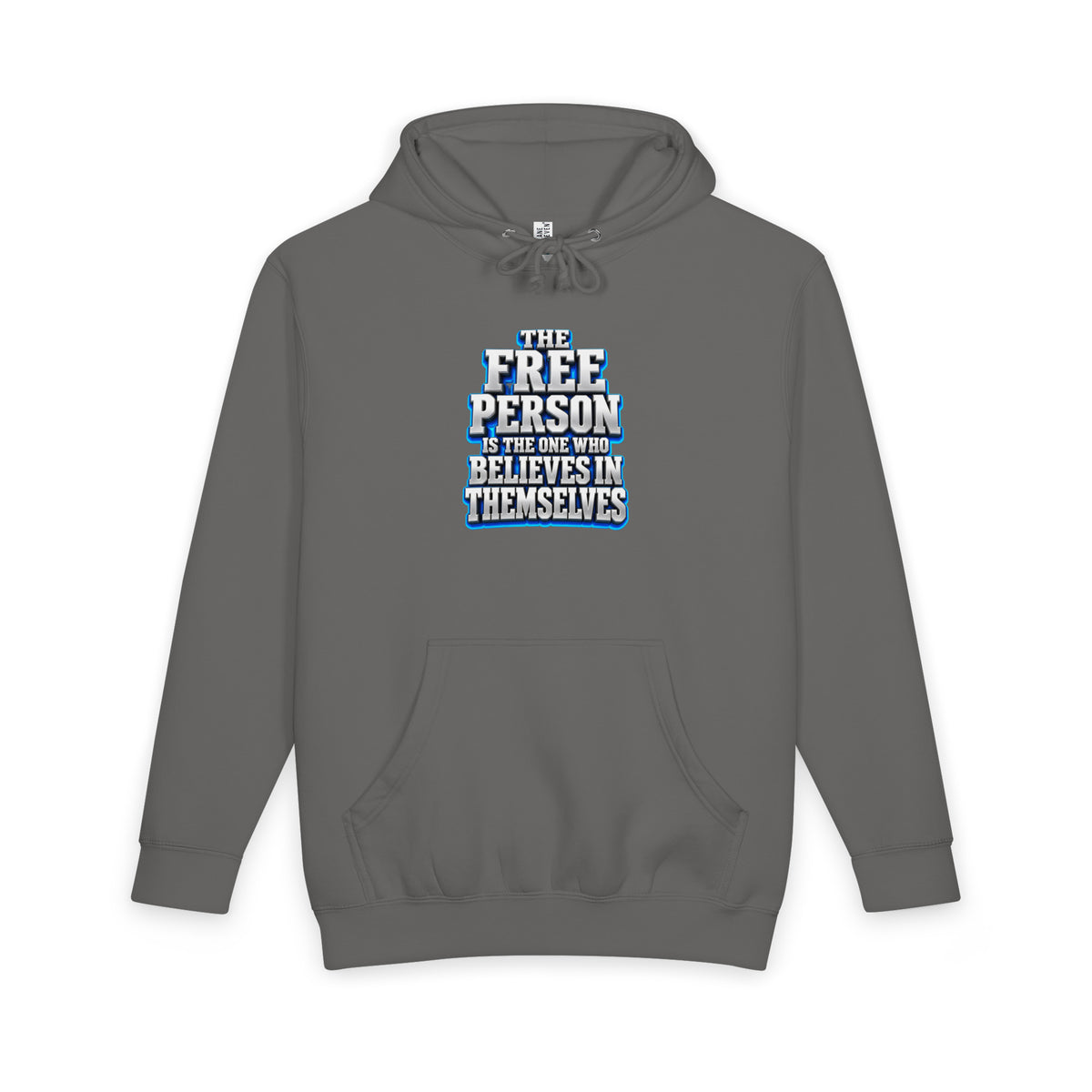 Inspirational Quotes Lovers | Unisex Heavyweight Pullover Hoodie — THE FREE PERSON IS THE ONE WHO BELIEVES IN THEMSELVES by printfluence